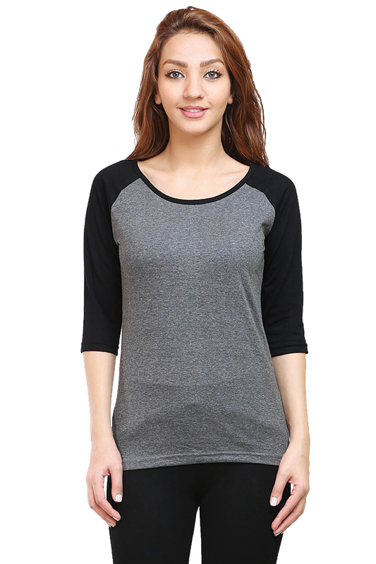 Charcoal Melange Raglan Tshirt