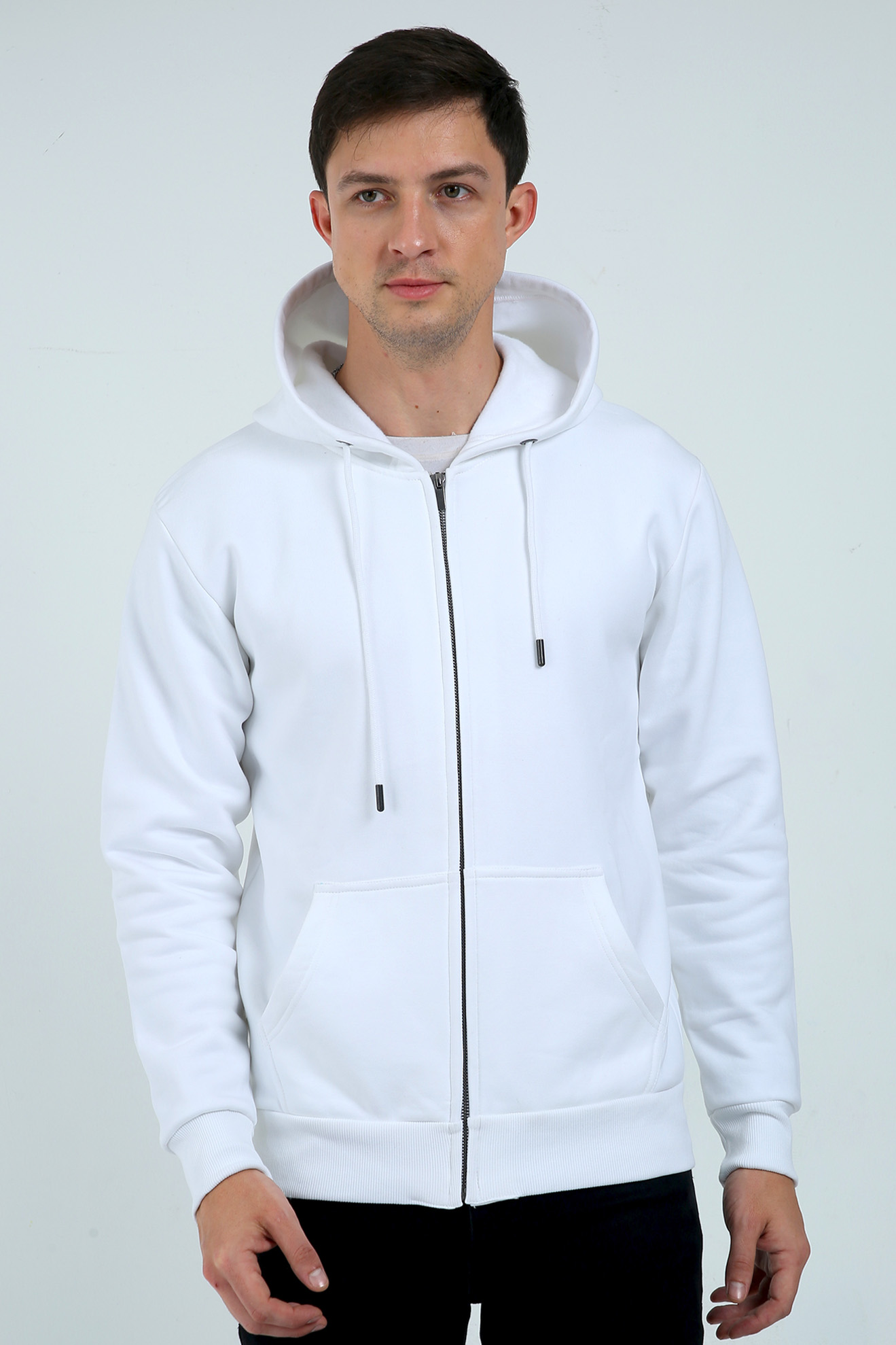 White Zip Hoodie