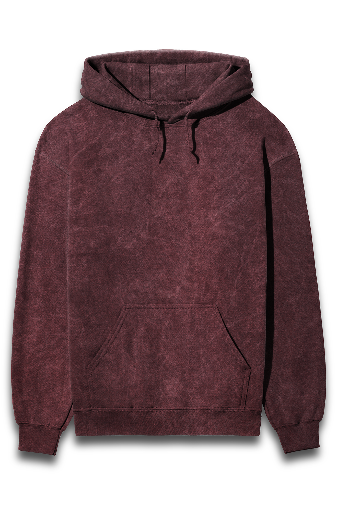 Premium Cotton Maroon Acid Wash Hoodie