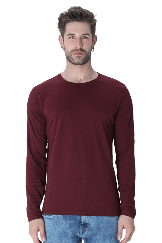 Maroon Full Sleeves Men's T-Shirt