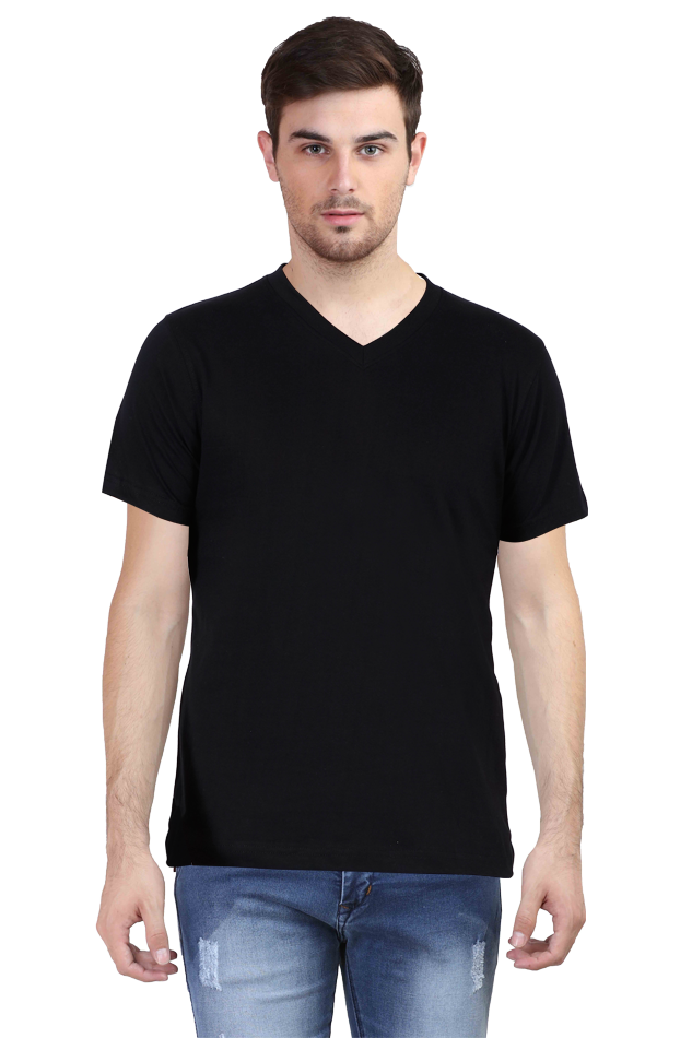 Black V-Neck Men's T-Shirt