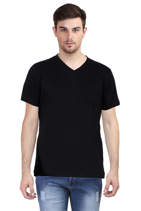 Black V-Neck Men's T-Shirt