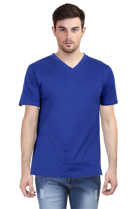 Royal Blue V-Neck Men's T-Shirt